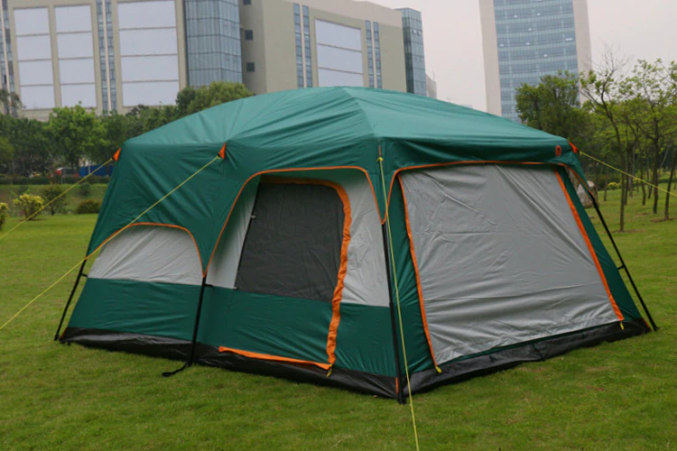 Cheap Goat Tents Outdoor Camping Tent Portable Rainproof Mosquito Proof Double Layer Tent 3 5 People One Bedroom One Hall Small Size Tent   